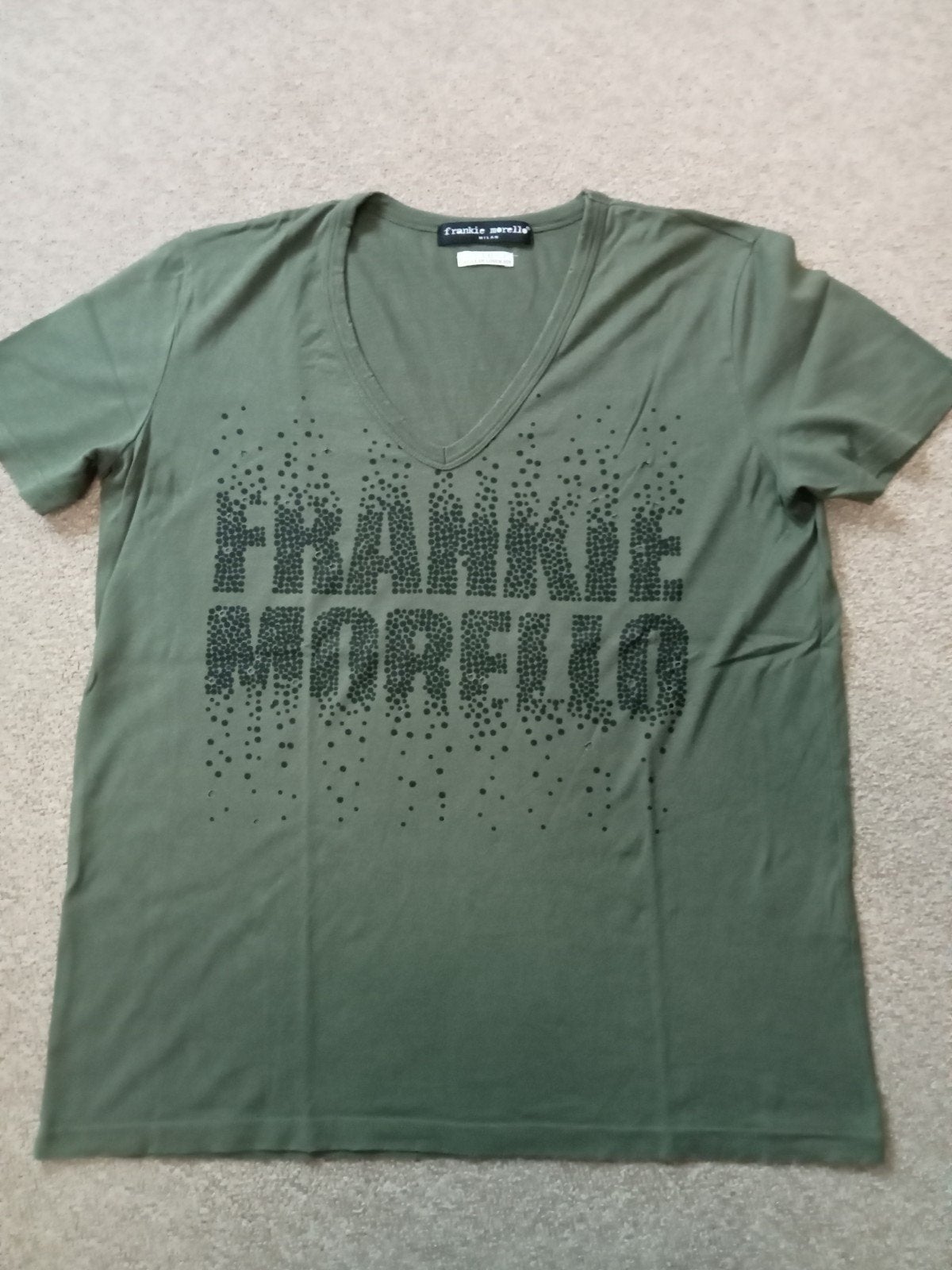 Frankie Morello T-shirt Groen met Opdruk - Maat M, Frankie Morello, Maat 48/50 (M), Ophalen of Verzenden, Zo goed als nieuw