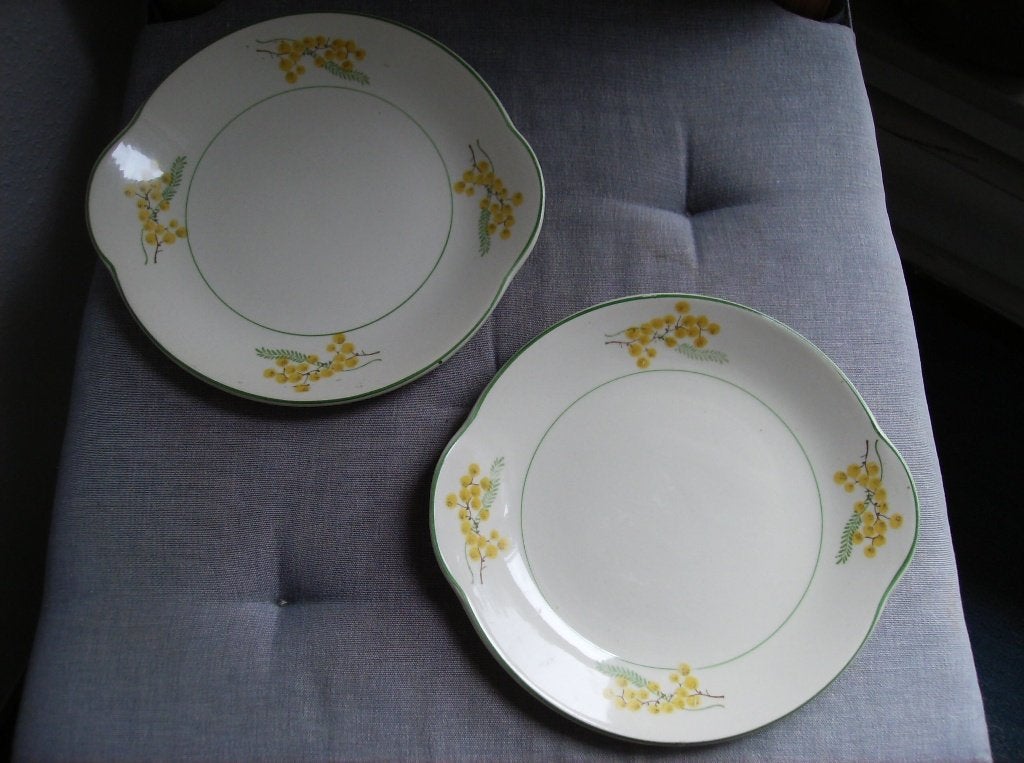 GOUDA PLATEEL BAKKERIJ, PLAZUID ,MIMOSA TAKJES,BORDJES, Antiek en Kunst, Antiek | Porselein, Ophalen of Verzenden