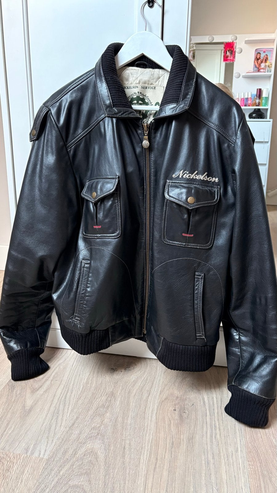 Nickelson leren jas - Zwart - Maat XL, Ophalen of Verzenden, Gedragen, Zwart