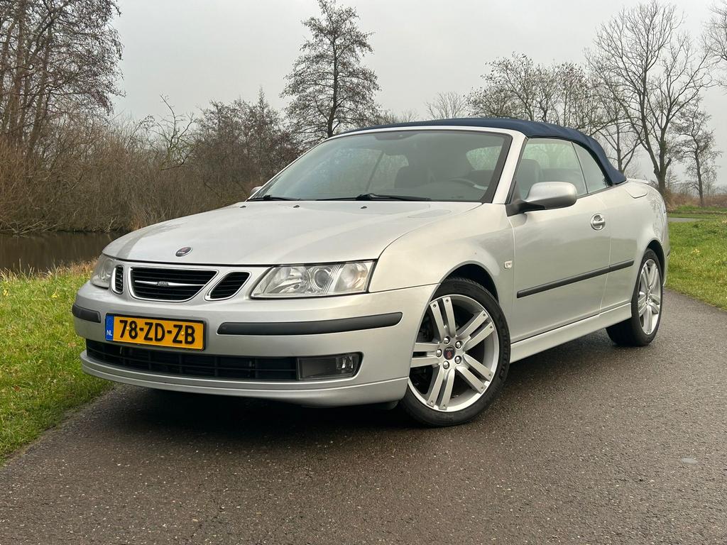 Saab 9-3 1.8 T 110KW Cabrio AUT 2008 Zilvergrijs in TOPCOND., 1998 cc, 4 cilinders, Cabriolet, 4 stoelen