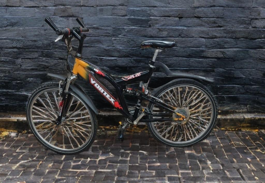 Vortex Mountainbike - Full Suspension - Zwart/Oranje, Fietsen en Brommers, Gebruikt, Schijfrem, 53 tot 57 cm, Ophalen