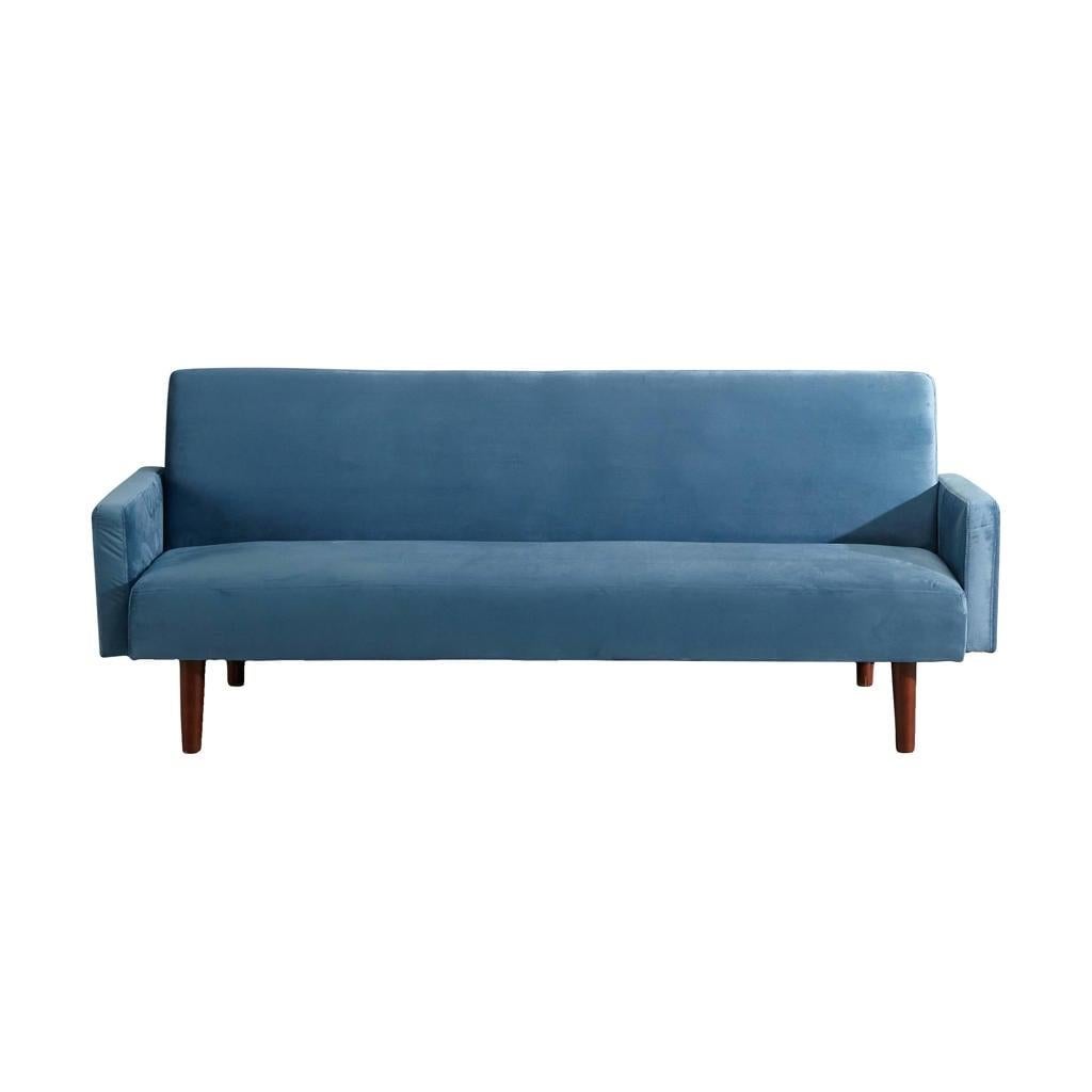 Zo goed als nieuwe Slaapbank Susie - Velvet Blauw, Ophalen, Blauw, Tweepersoons, Zo goed als nieuw