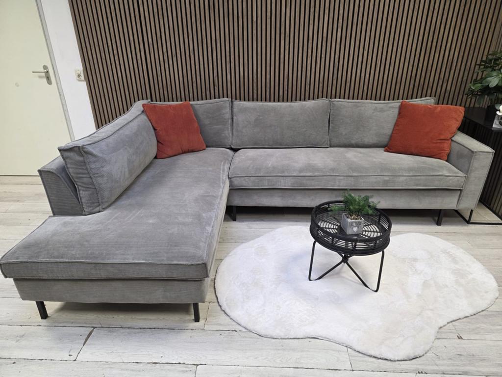 ‼️mooie gereinigde WOOOD Arwin rib hoekbank‼️, Huis en Inrichting, Banken | Bankstellen, Ophalen, Zo goed als nieuw, 150 cm of meer