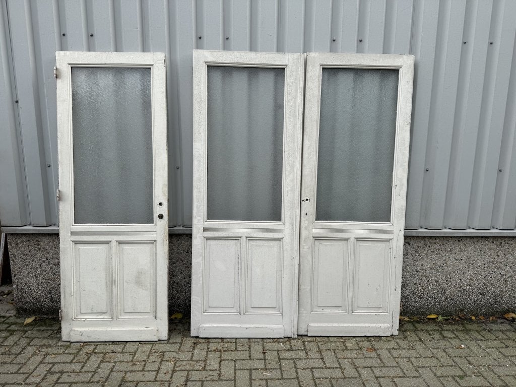 Prachtset antieke dubbele deur en enkele deur, La belle porte, Jurgen.hoogenboezem@gmail.com, 215 cm of meer, Binnendeur