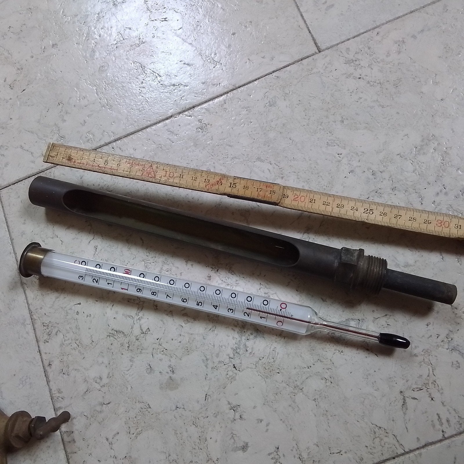 Industriële thermometer, gebruikt voor c.v.- installatie, Antiek en Kunst, Ophalen of Verzenden