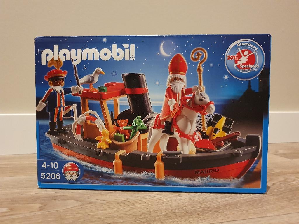Playmobil 5206 Stoomboot van Sinterklaas nieuw in doos, Ophalen of Verzenden, Nieuw, Complete set