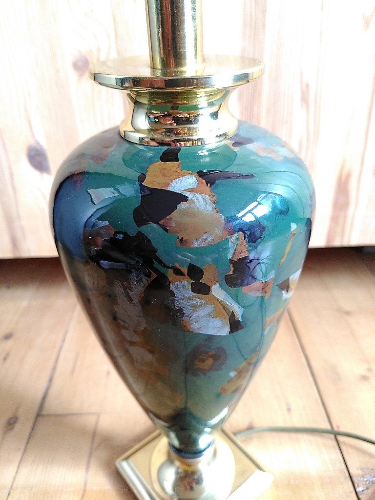 Vintage tafellamp "Maison Le Dauphin France", Gebruikt, Overige merken, Meerkleurig, Met kap