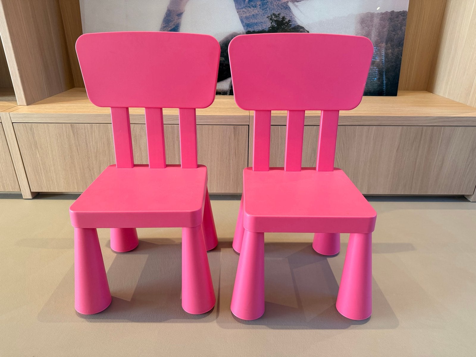 2 roze kinderstoeltjes van IKEA, Kinderen en Baby's, Ophalen, Gebruikt, Stoel(en)
