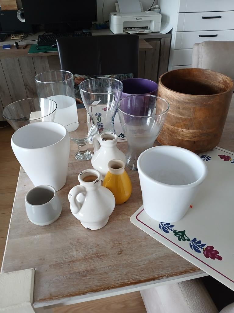 Div vazen, Ophalen of Verzenden, Overige kleuren, Glas, Minder dan 50 cm