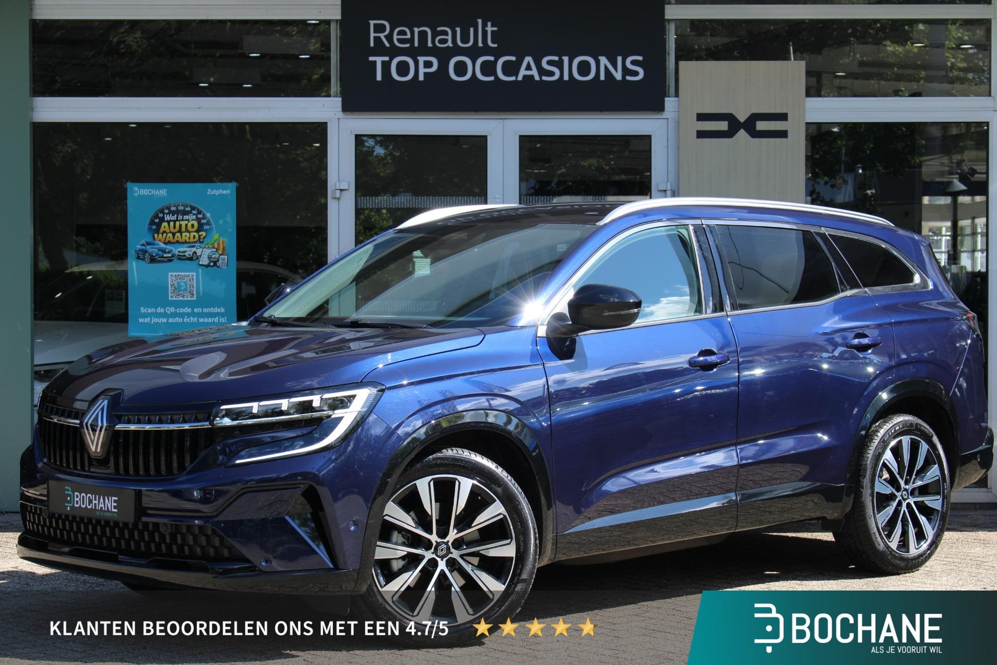 Renault Espace E-Tech full hybrid 200 techno 5p. | Achteruit, Auto's, Stof, 1199 cc, Blauw, Bedrijf