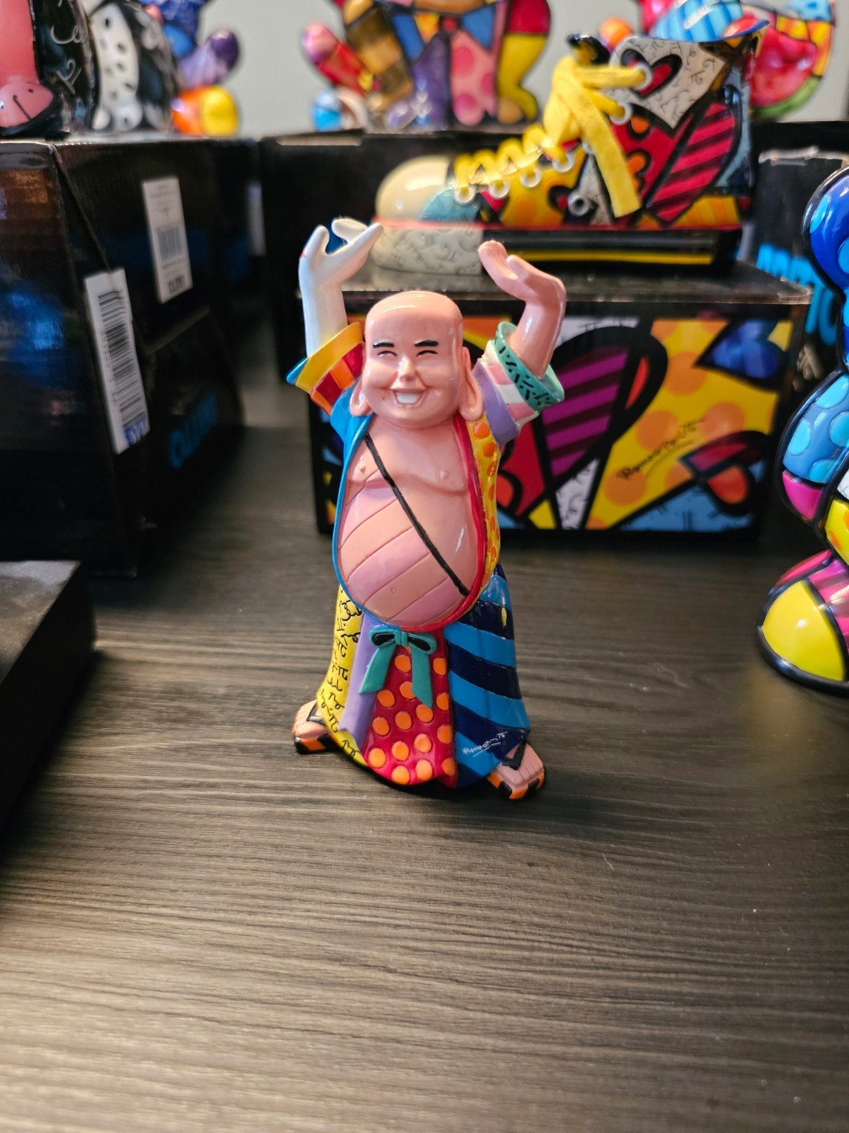 Kleurrijk Boeddha beeldje - Romero Britto, Verzamelen, Ophalen of Verzenden, Nieuw, Religie