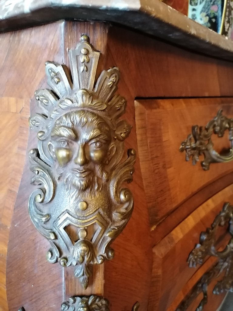 Commode antiek parqueterie, Ophalen