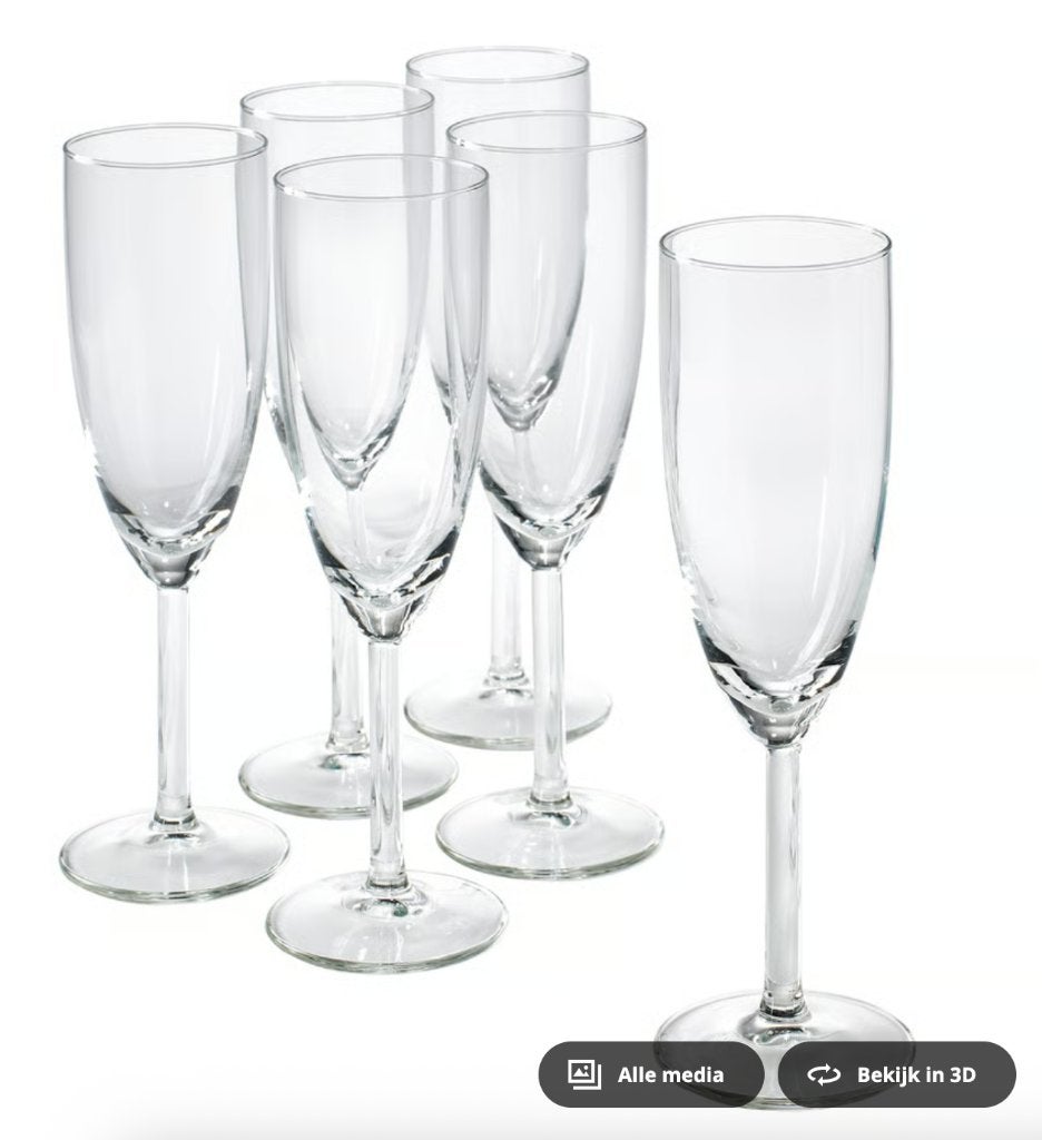 SVALKA Champagneglas, helder glas, 21 cl 36 stuks, Ophalen, Overige stijlen, Compleet servies, Glas