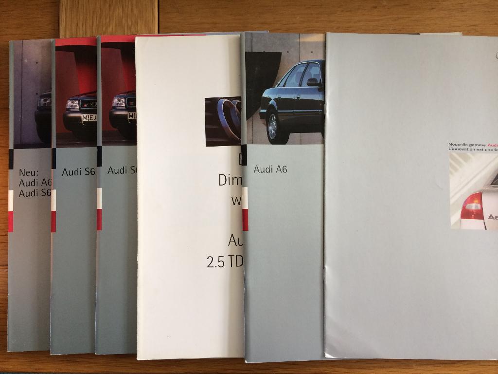6x Audi S6 + A6 2.5 TDI Quattro + A6 folders brochures NL D, Ophalen of Verzenden, Zo goed als nieuw, Audi