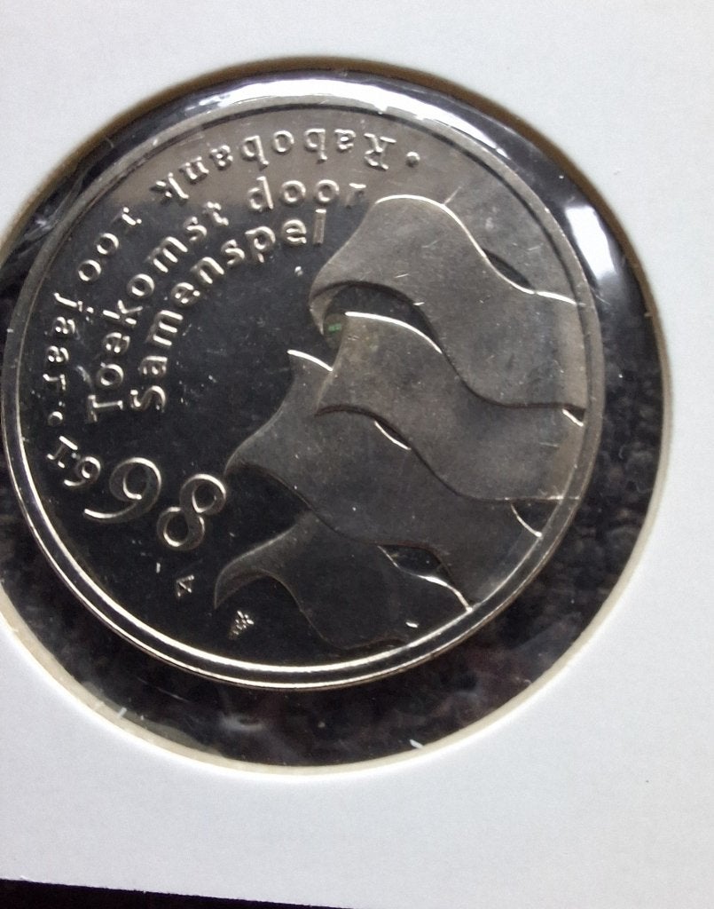 100 jaar Rabobank Toekomst door samenspel 1998 penning (#1), Postzegels en Munten, Penningen en Medailles, Ophalen of Verzenden