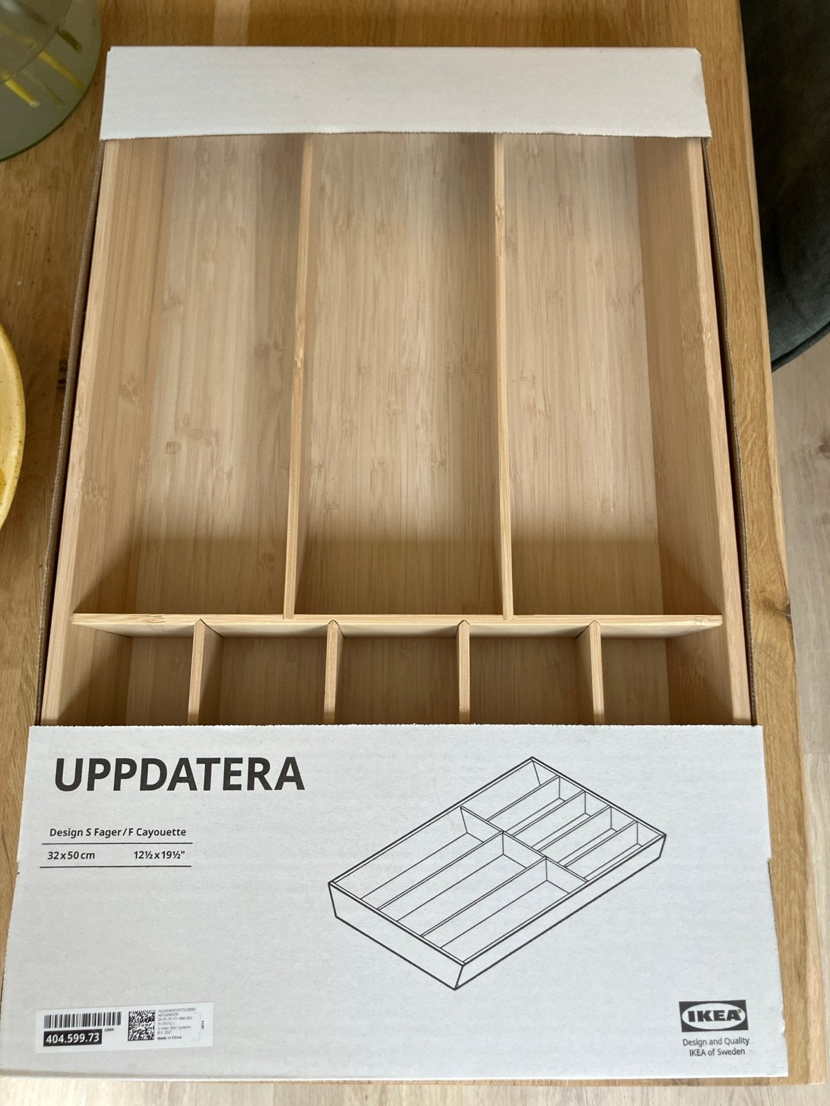 IKEA UPPDARE bestekbak bamboe 32x50 cm, Overige typen, Hout, IKEA, Nieuw
