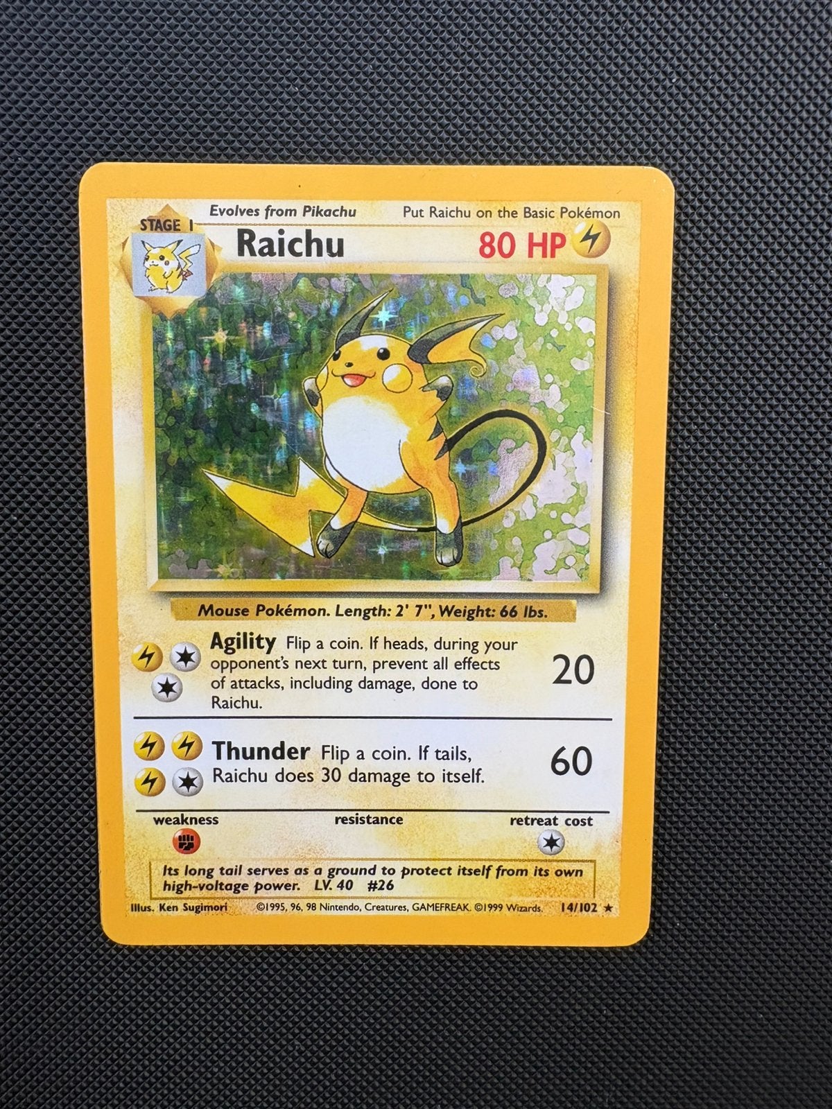 Raichu holo 14/102 pokemon base set, Ophalen of Verzenden, Nieuw