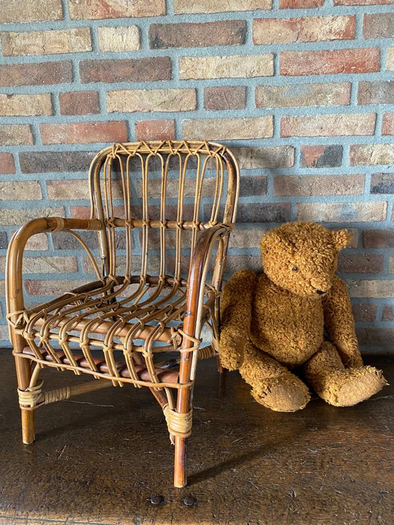 Vintage rotan kinderstoel, Ophalen of Verzenden