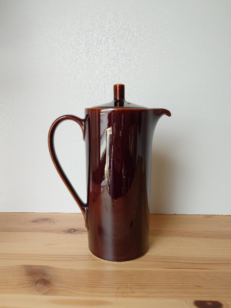 vintage bruine keramieken koffiepot / schenkkan, Antiek en Kunst, Antiek | Keramiek en Aardewerk, Ophalen of Verzenden