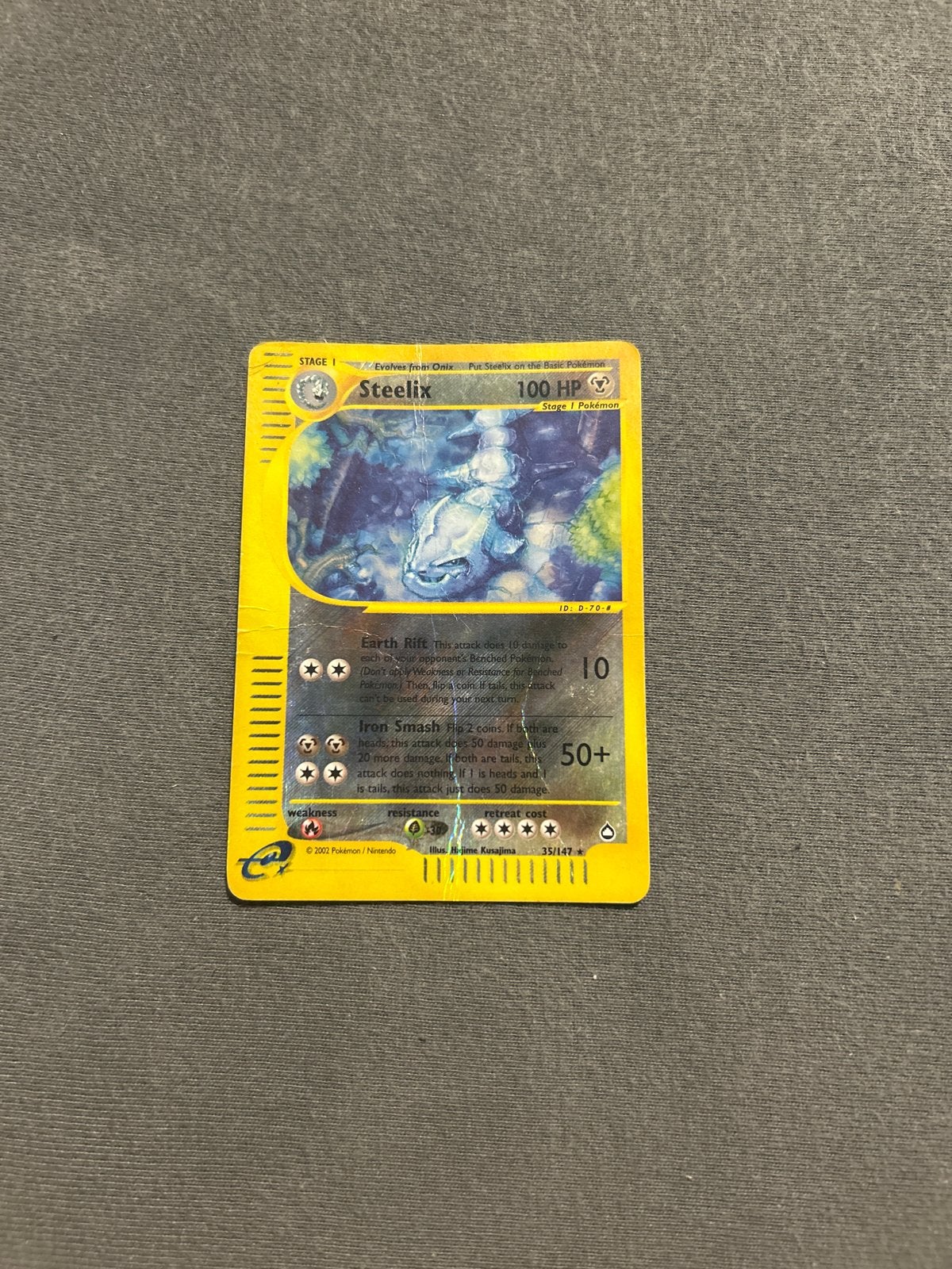 Steelix 35 Aquapolis Pokémon kaart, Ophalen of Verzenden, Gebruikt, Losse kaart