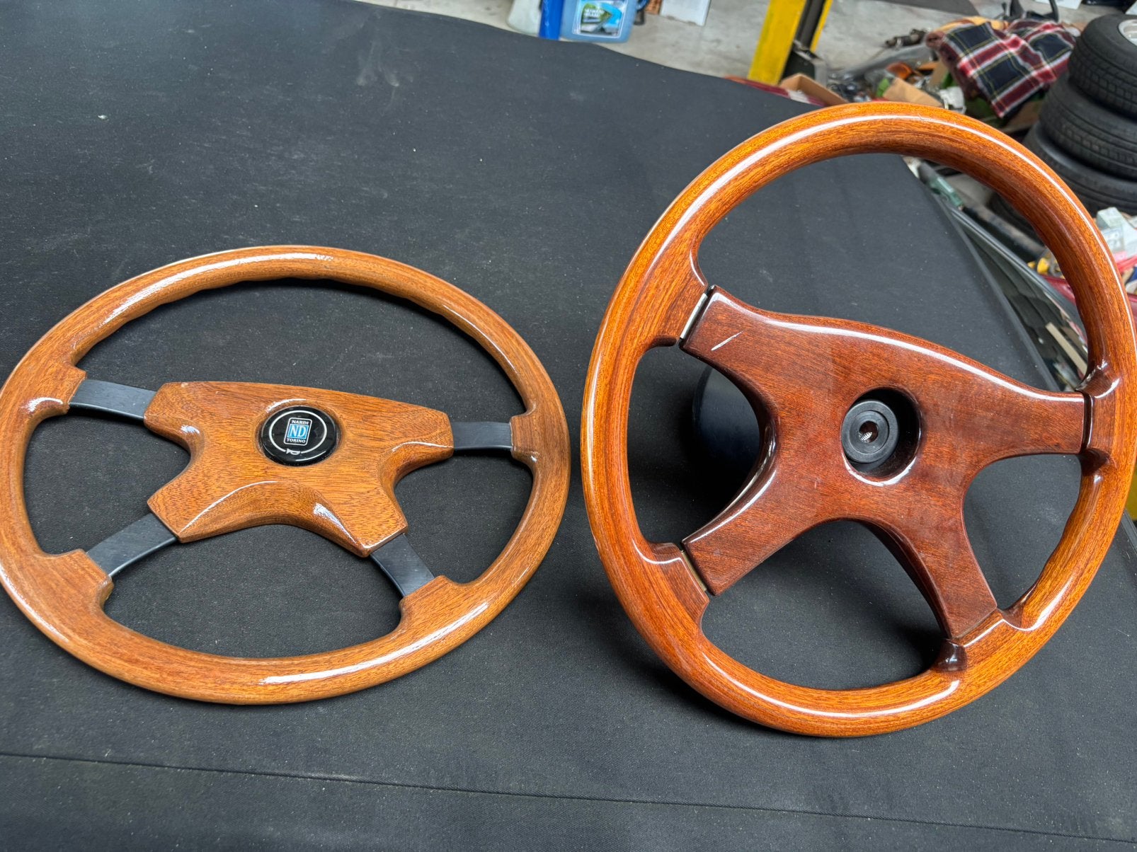 2x houten sportstuur ca.38 cm doorsnee, Ophalen of Verzenden, Gebruikt, Alfa Romeo