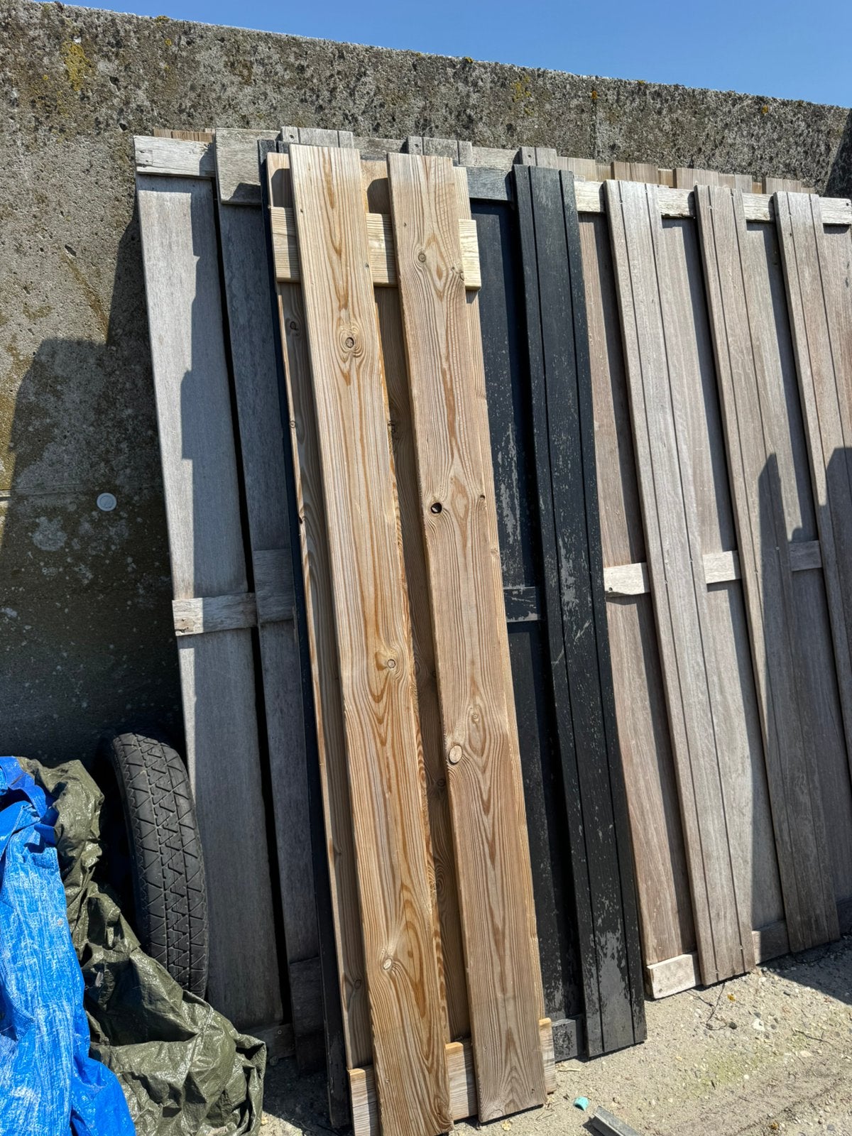 Diverse schuttingen/deuren /hardhoutenpallen, Ophalen, 1 tot 2 meter, Minder dan 3 meter, Zo goed als nieuw