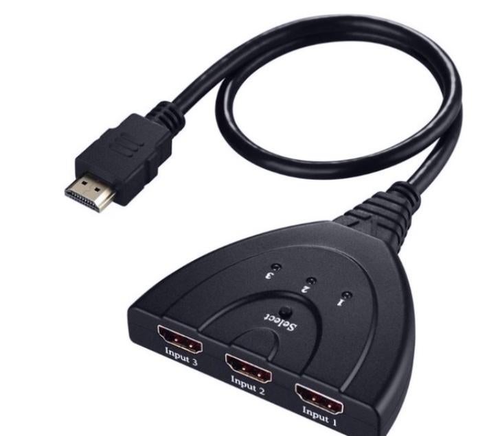 HDMI schakelaar 3 naar 1 adapter, Ophalen of Verzenden, Nieuw, Minder dan 2 meter, HDMI-kabel