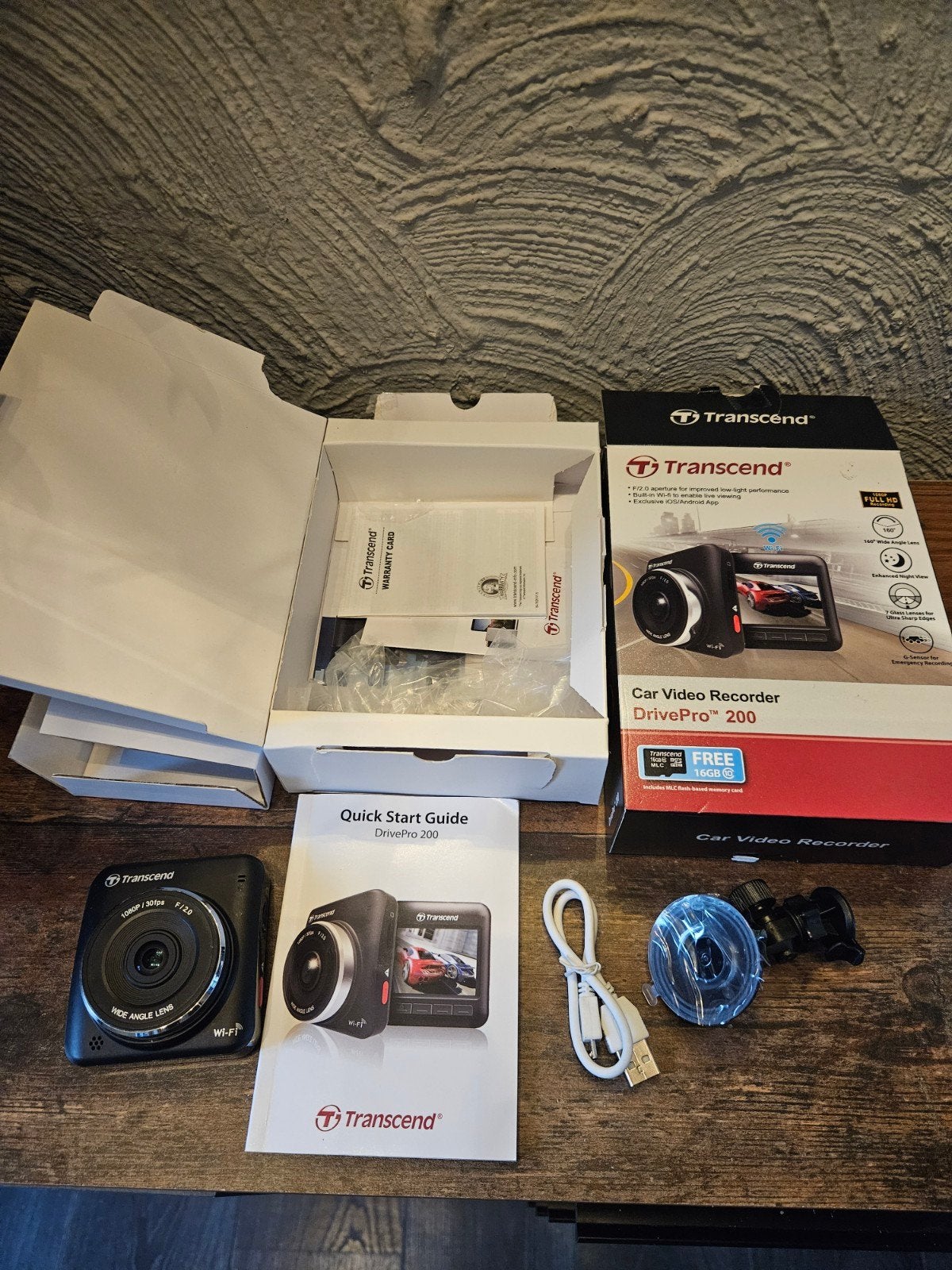 Transcend DrivePro 200 Dashcam - Full HD met Wi-Fi, Auto diversen, Dashcams, Ophalen of Verzenden, Zo goed als nieuw