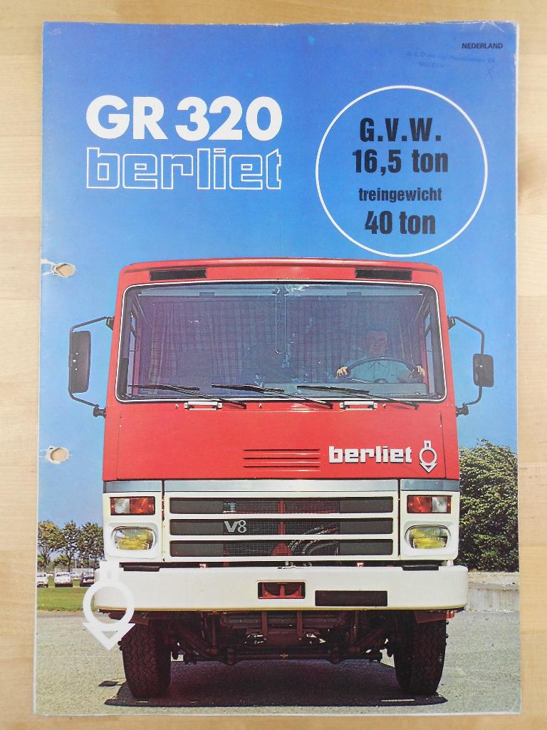 Berliet GR320 Brochure 1976 – GR 320, Berliet, Ophalen of Verzenden, Zo goed als nieuw, Overige merken