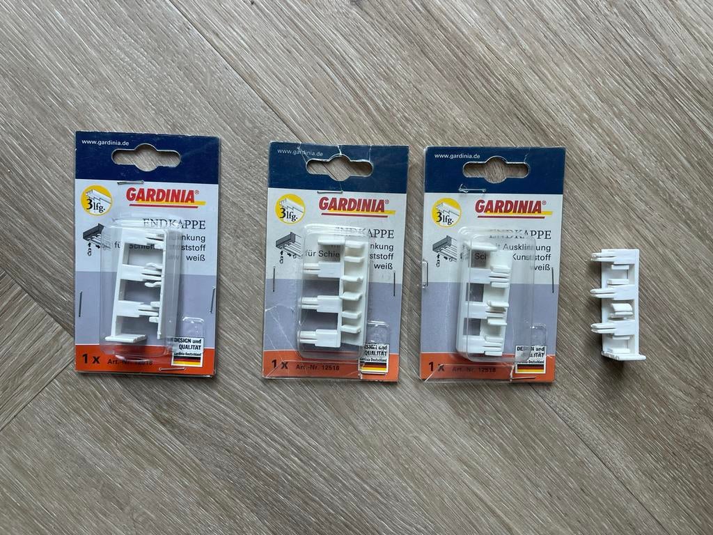 GARDINIA Eindkappen voor gordijnrails, wit, 3 stuks, Minder dan 50 cm, Wit, Nieuw, Ophalen of Verzenden