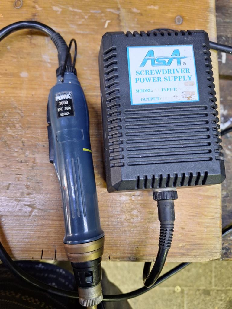 ASA Elektrische Schroevendraaier met Voeding 30V, Ophalen of Verzenden, Gebruikt