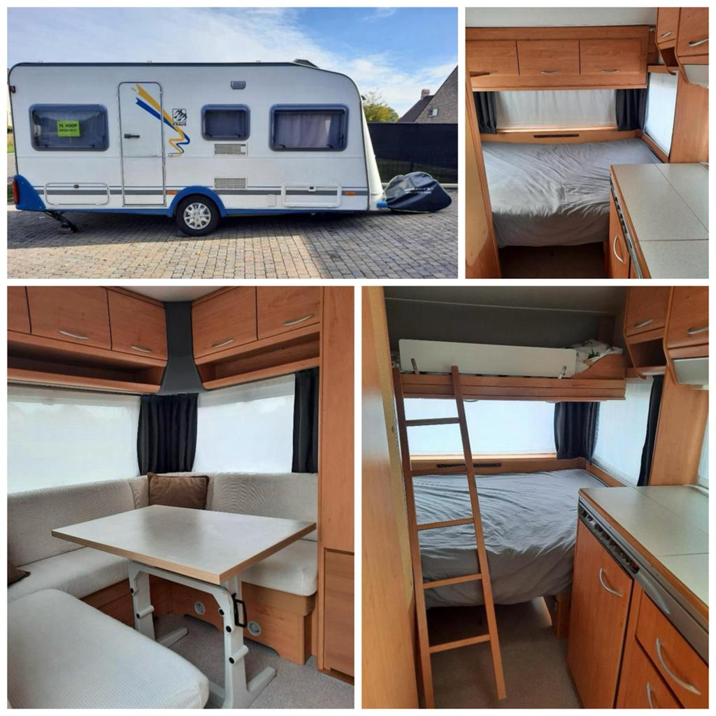 Knaus 450 TK - Ideale lichte gezinscaravan met stapelbed, Rondzit, 750 - 1000 kg, Particulier, Koelkast
