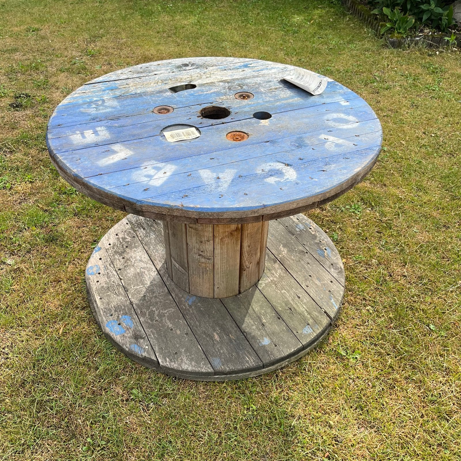 Grote houten haspel - 60cm hoog, 90cm diameter, Ophalen, Gebruikt, Rond, 55 tot 75 cm