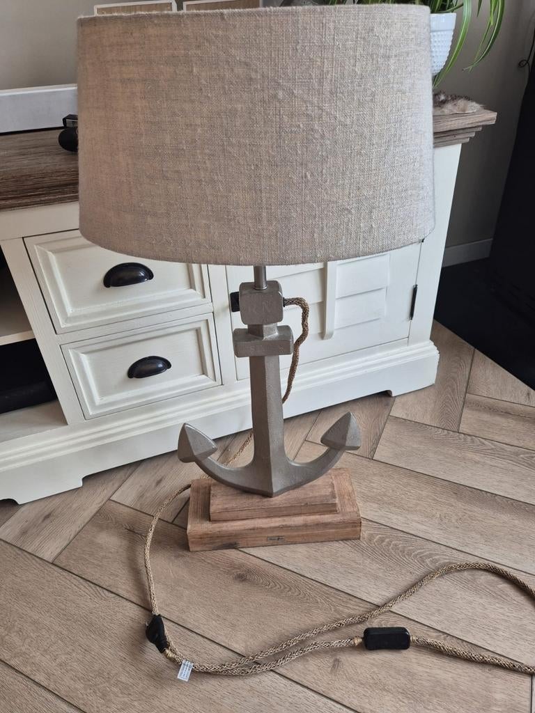 Riviera Maison anker lamp met taupe lampenkap, Ophalen of Verzenden, Zo goed als nieuw