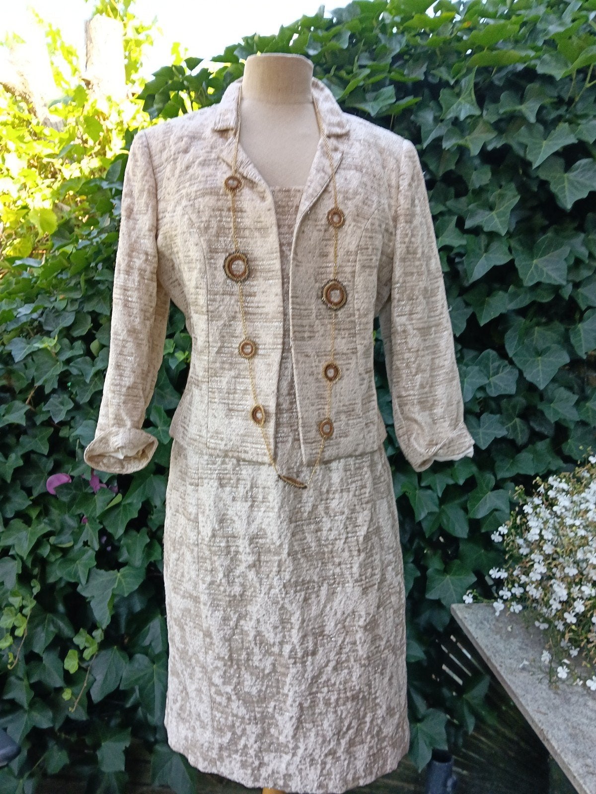 Prachtig elegant SCAPA pakje, eenmaal gedragen, Kleding | Dames, Jasjes, Kostuums en Pakken, Kostuum of Pak, Beige, Maat 42/44 (L)