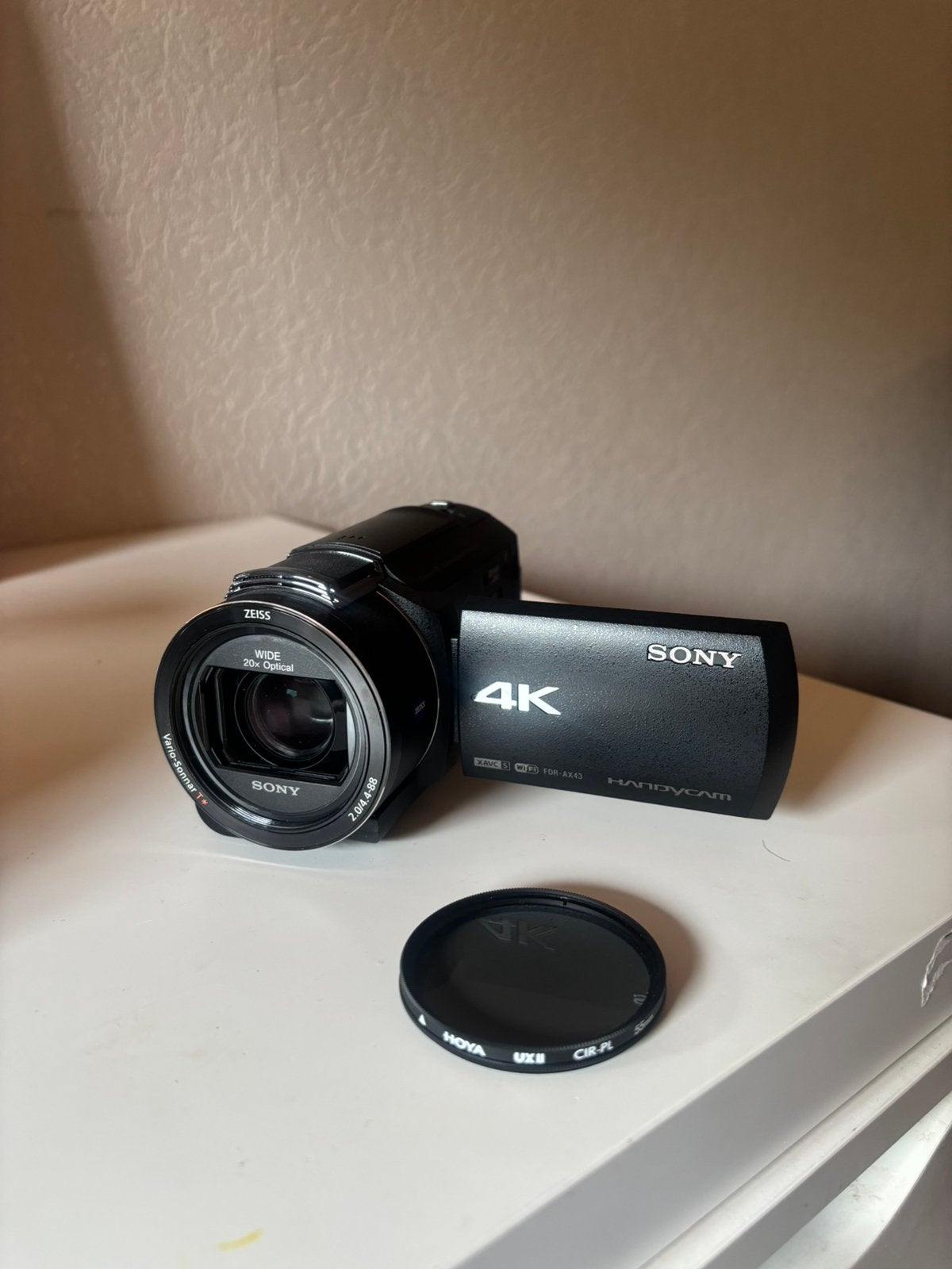 Sony FDR-AX43 4K Videocamera Handycam Zeiss 20x Zoom, Audio, Tv en Foto, Videocamera's Digitaal, 20x of meer, Ophalen of Verzenden