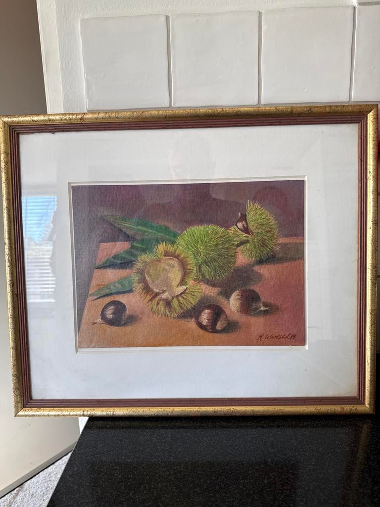 Schilderij: Kastanjes - H. Westerbeek '84, Ophalen