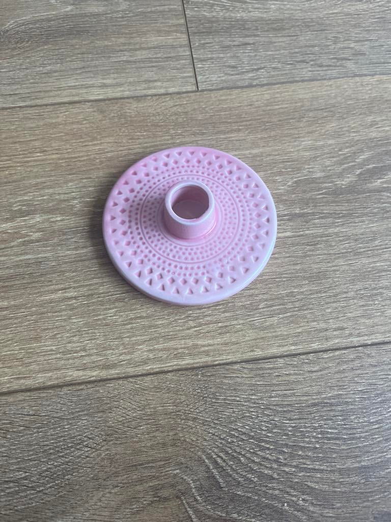 Roze Kandelaar met Patroon - Zo goed als nieuw, Overige materialen, Overige kleuren, Ophalen of Verzenden, Zo goed als nieuw