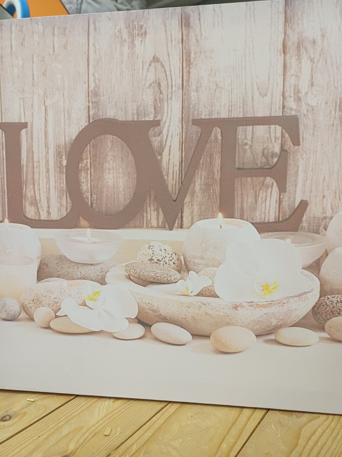 love 50/40 canvas. 1x spiegel wand teggel  45/45 2x hout, Ophalen, Minder dan 50 cm, Schilderij