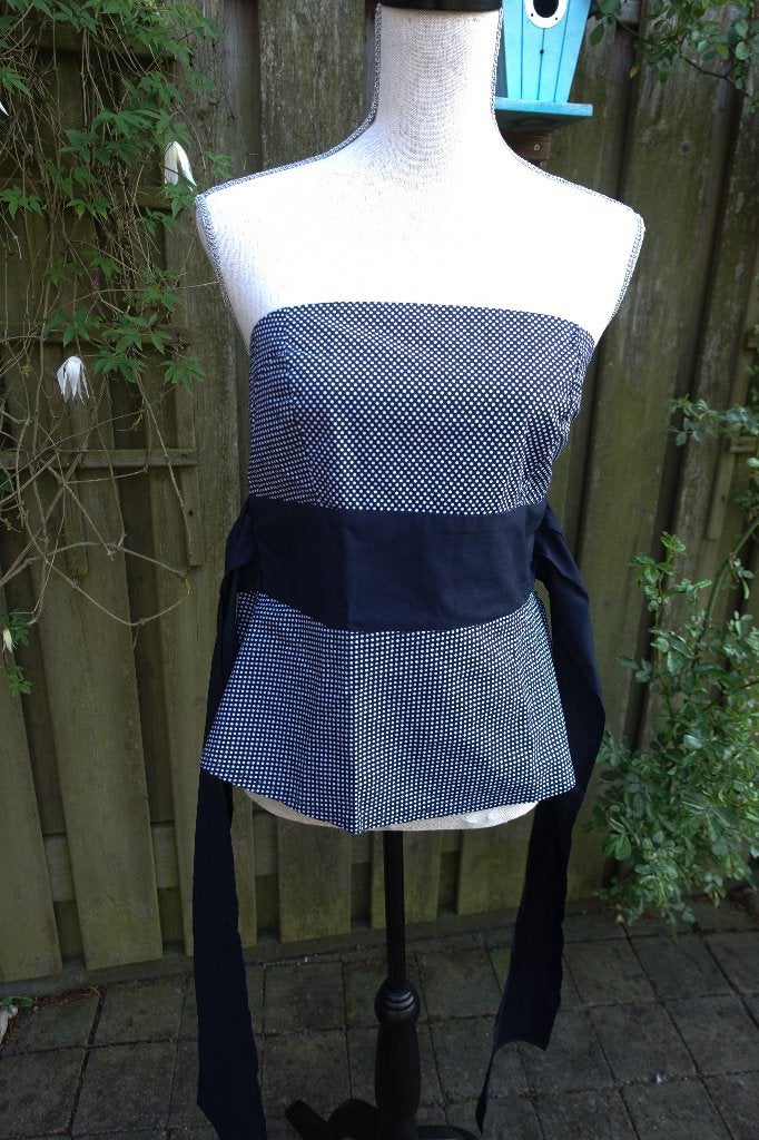 donkerblauwe strapless top - Silvercreek - mt 36, Kleding | Dames, Blauw, Ophalen of Verzenden, Zo goed als nieuw, Silvercreek