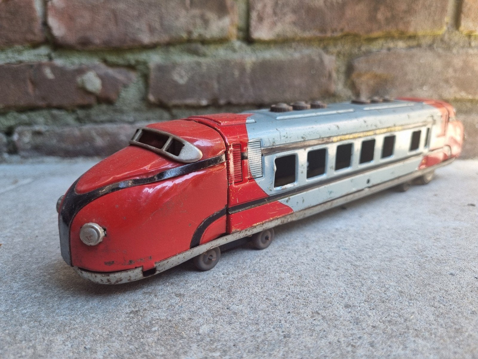 Zeldzame Blikken Speelgoed Trein 'Stream-Line Express', Antiek en Kunst, Antiek | Speelgoed, Ophalen of Verzenden