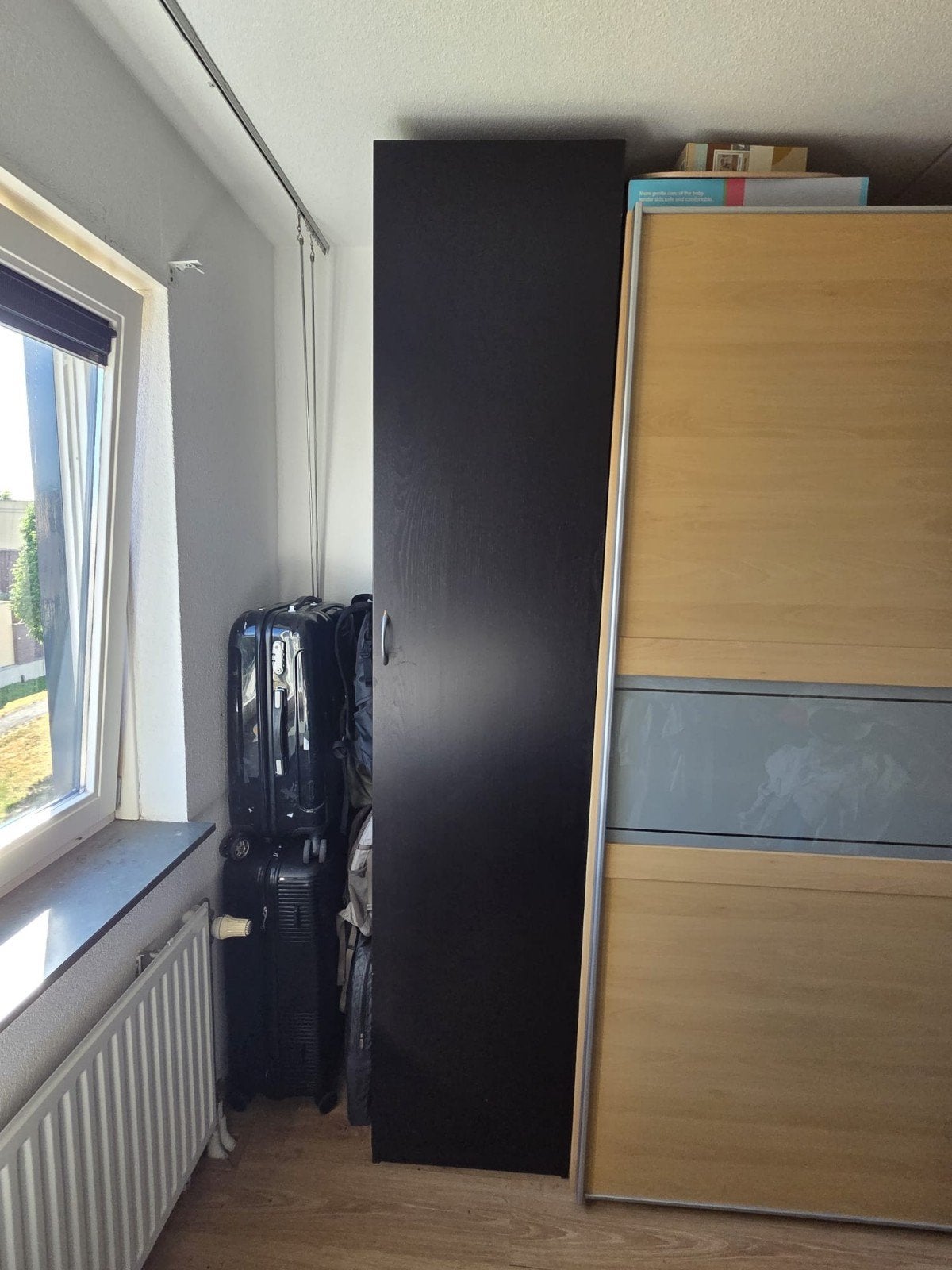 Zwarte kledingkast met hangruimte (50x60x236 cm), Ophalen, Gebruikt, 200 cm of meer, 50 tot 100 cm