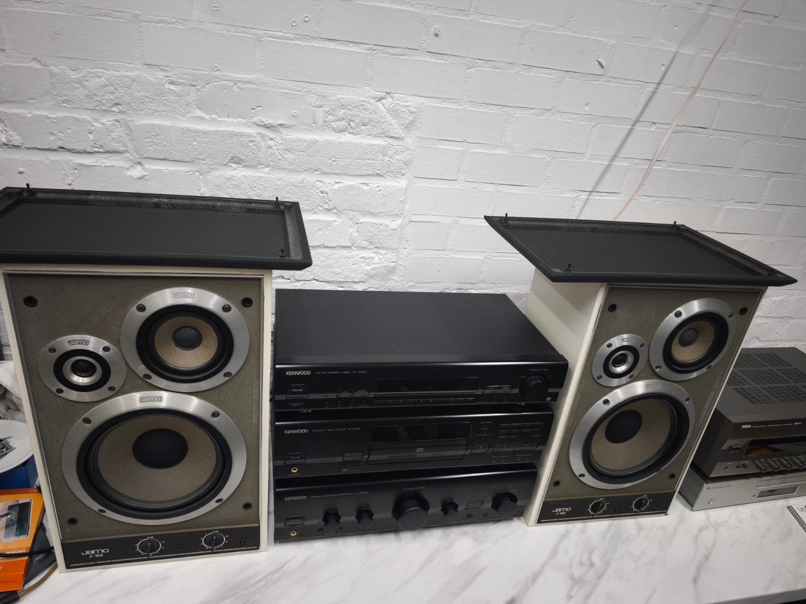 Kenwood hifi set cd radio versterker + Jamo 3way, Ophalen of Verzenden, Gebruikt, Speakers, Overige merken