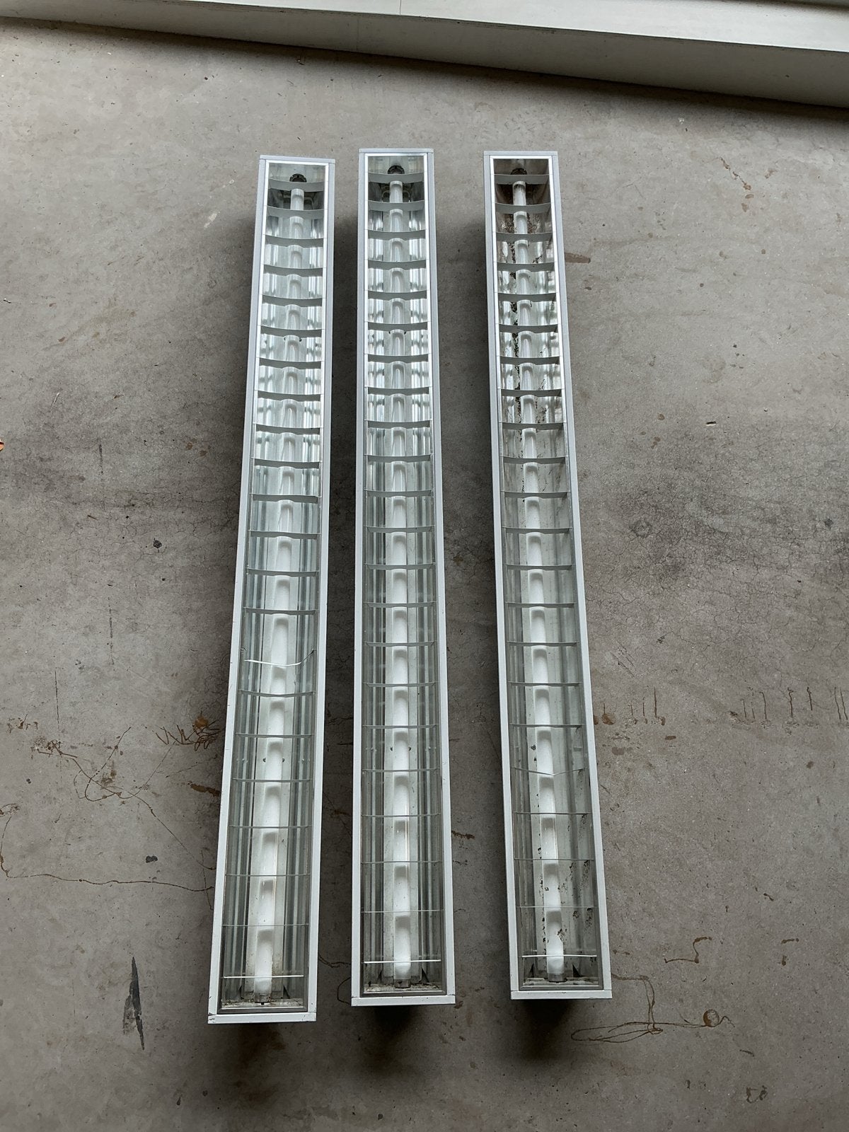 Set van 3 TL-armaturen 15x154 cm - Gebruikt, Ophalen, Gebruikt, Metaal, Wit
