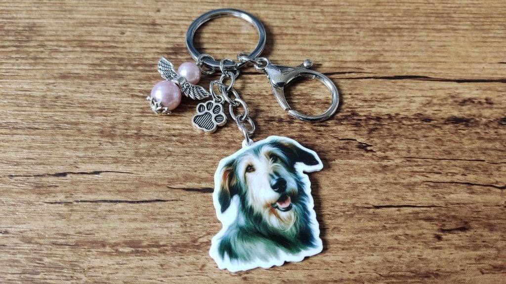 (Tas/Sleutel) Hanger Wolfshond groot met beschermengeltje, Verzenden, Nieuw, Hanger