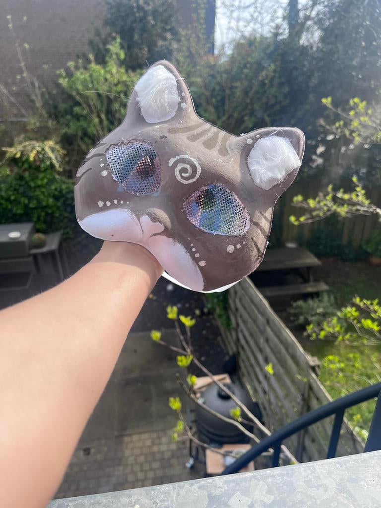 Therian masker en staart, Hobby en Vrije tijd, Kostuums, Theaterbenodigdheden en LARP, Ophalen of Verzenden, Zo goed als nieuw