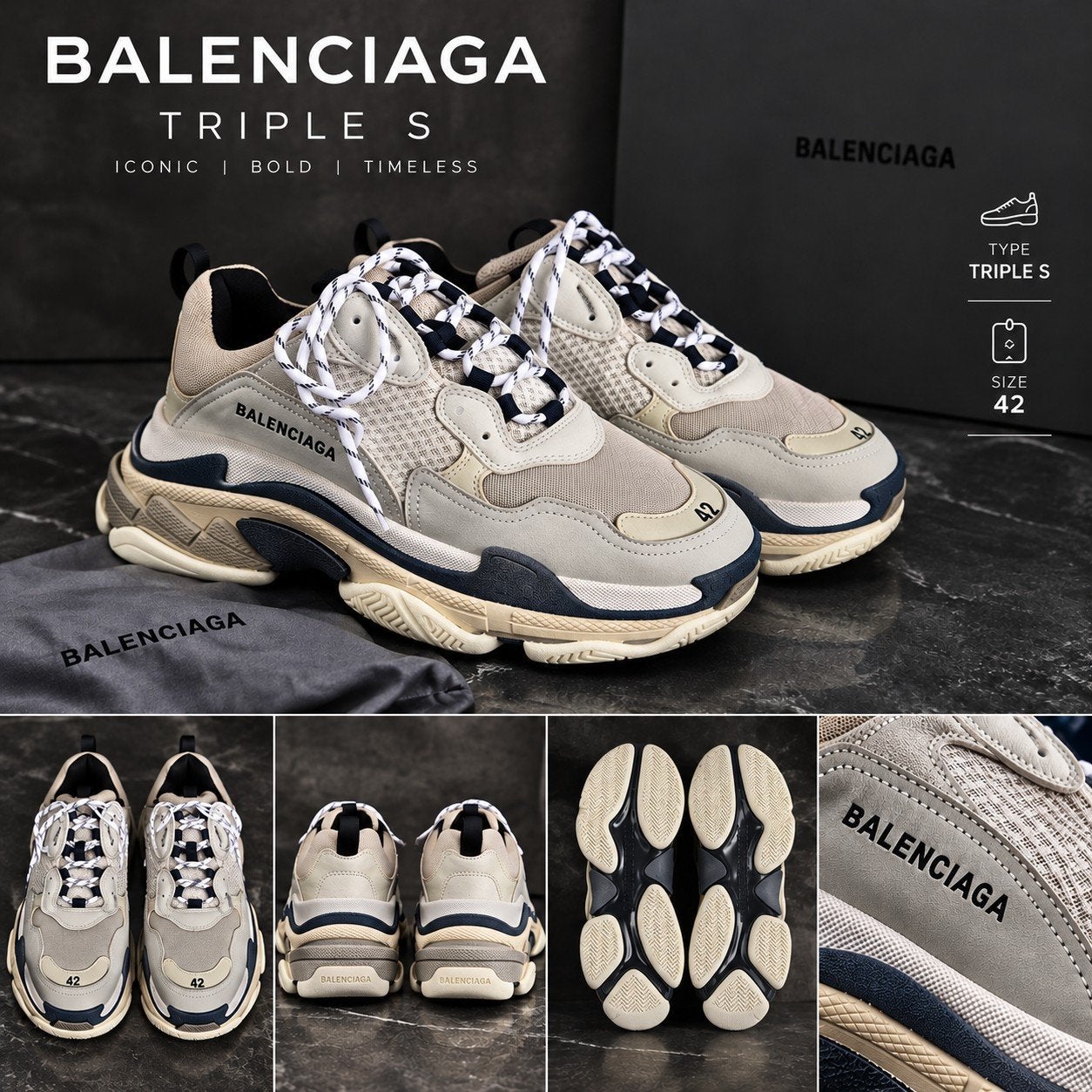 balenciaga triple s schoenen sneakers, Zwart, Ophalen of Verzenden, Zo goed als nieuw, Balenciaga