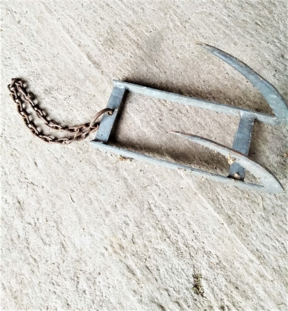 Robust vintage boomhaak / rietdekkershaak met ketting, Ophalen of Verzenden, Gebruikt
