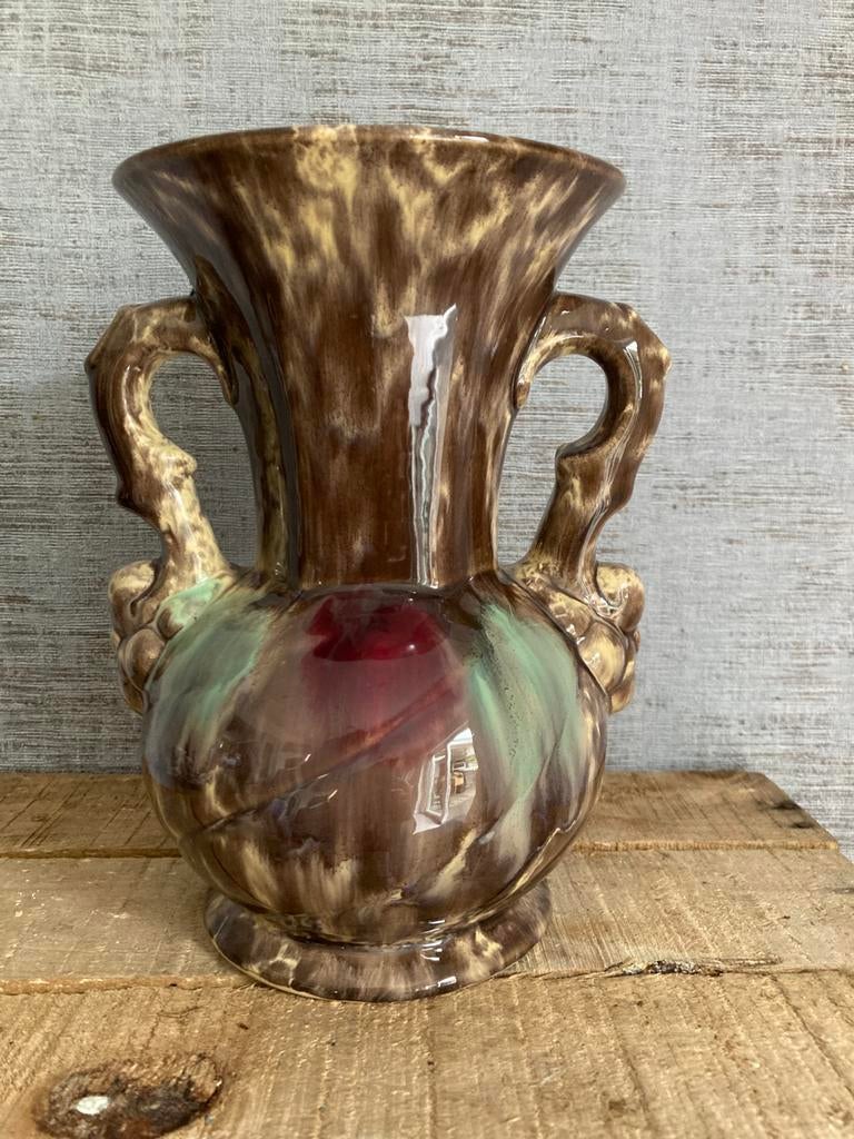 West Germany Jasba keramiek vaas, drip glaze techniek 538/22, Ophalen of Verzenden