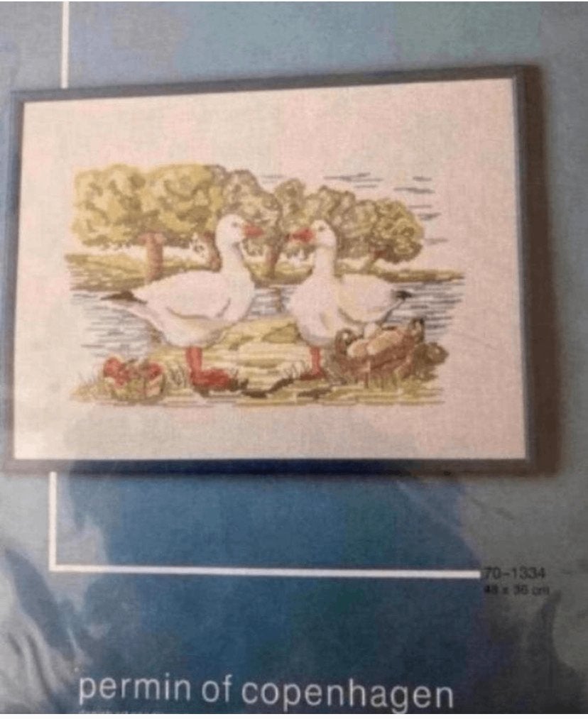 BORDUURPAKKET PERMIN OF COPENHAGEN EIERNEST GANZEN, Verzenden, Nieuw, Handborduren, Borduurpakket